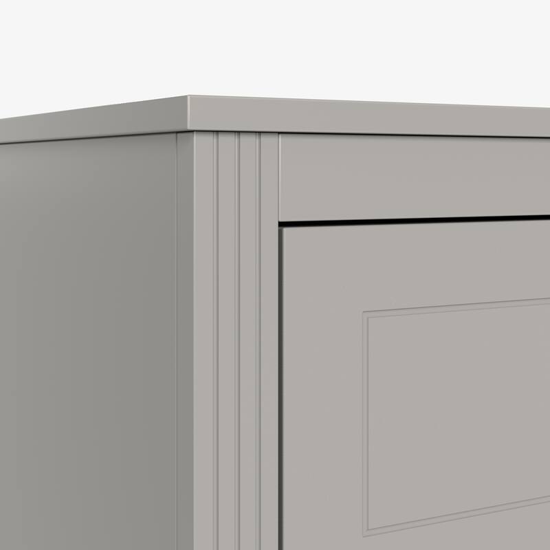 Wooden Double Dresser Dressing Table, Chest of 6 Drawers for Bedroom Living Room Entryway