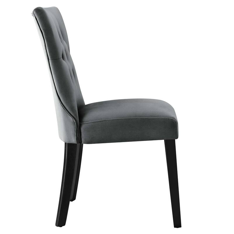 Silhouette Performance Velvet Dining Chairs - Set of 2 - N/A - Gray