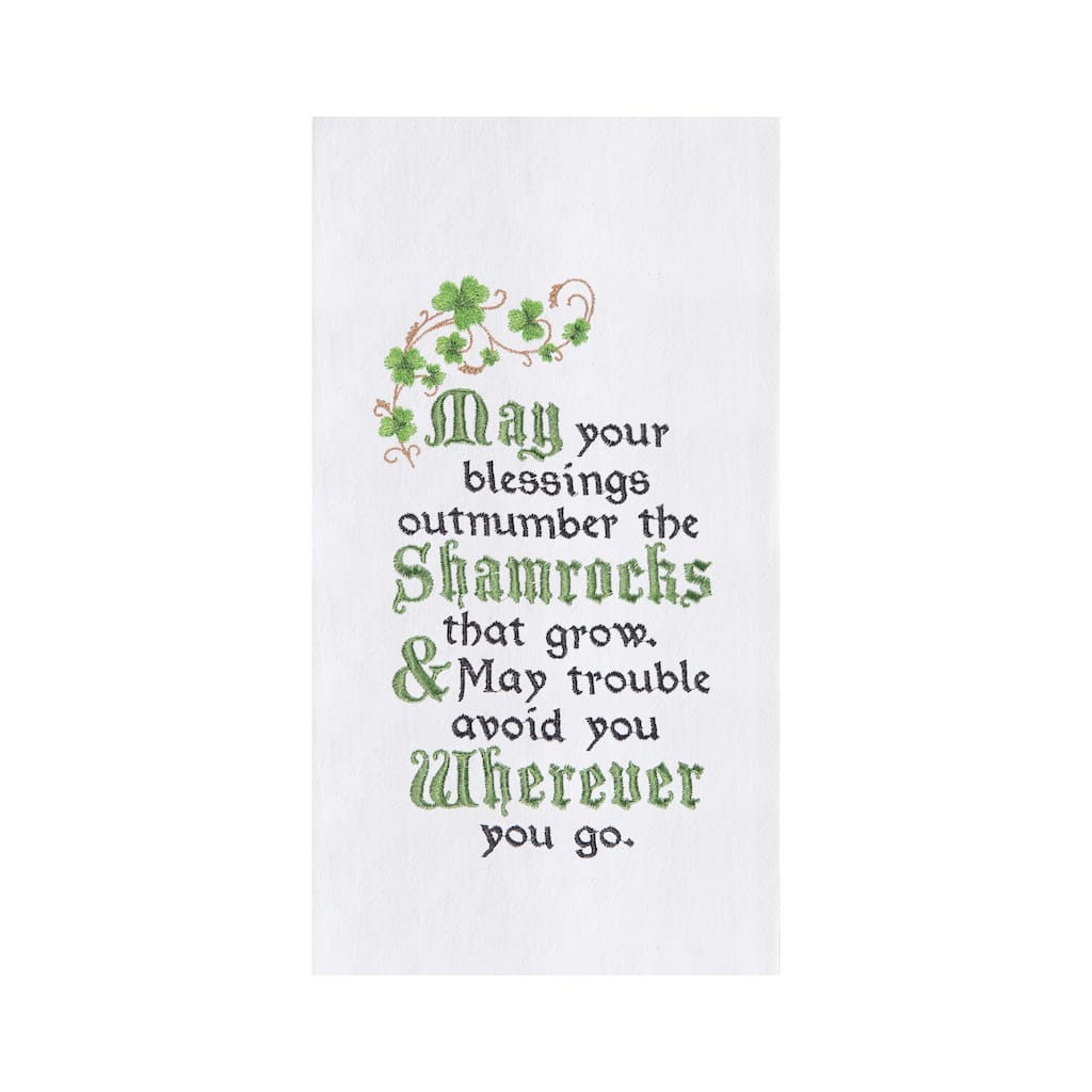 May Your Blessings Outnumber The Shamrocks St. Patrick's Day Flour Sack Kitchen Towel
