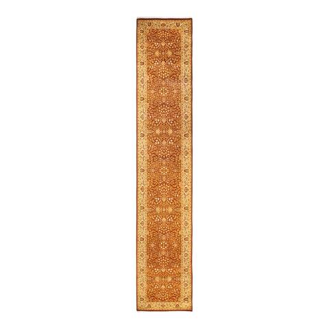 Overton One-of-a-Kind Hand-Knotted Traditional Oriental Mogul Orange Area Rug - 3' 1" x 17' 9"