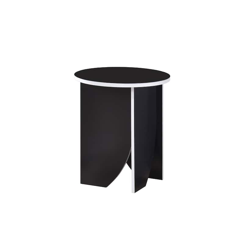 Zoe Modern Round Laminated Wood Accent End Table