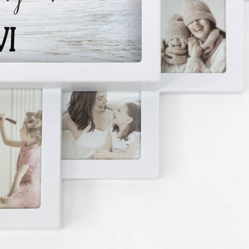 White Farmhouse Shabby-Chic Memories Picture Frame Collage Wall Clock - 20" x 20"