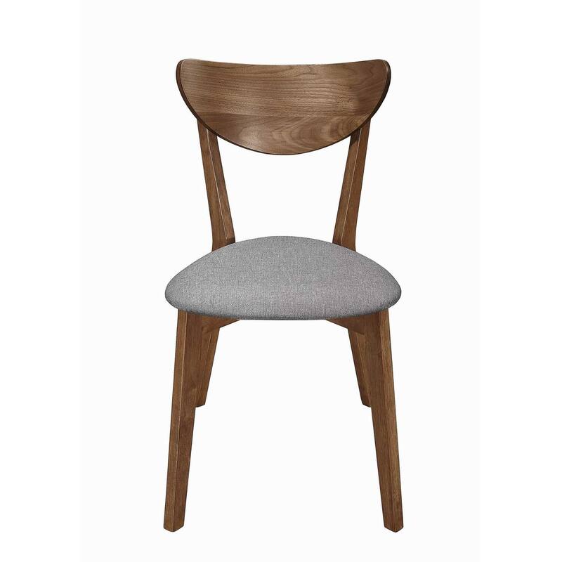 Brown/Gray Fabric Upholstered Wood Frame Dining Chair, Set of 2, Sturdy Dining Chair for Dining Rooms - 20.5