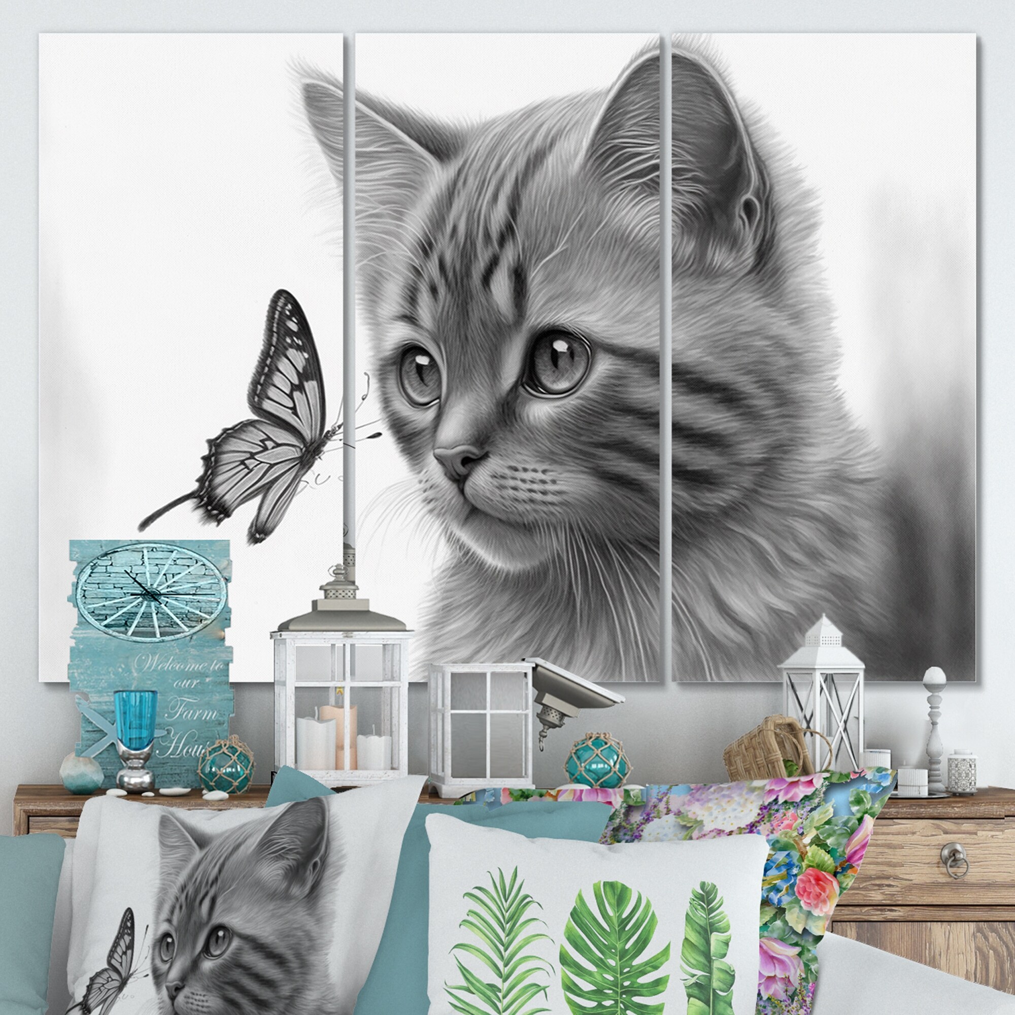 Cat Watching Butterfly | ClipArt ETC