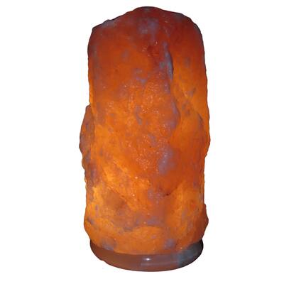 Himalayan Natural Crystal Salt Lamp - 11.5in - 20to27lbs - On Onyx Marble Base with Bulb and Cord - Orange