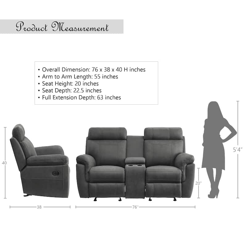 Metz Double Glider Reclining Loveseat