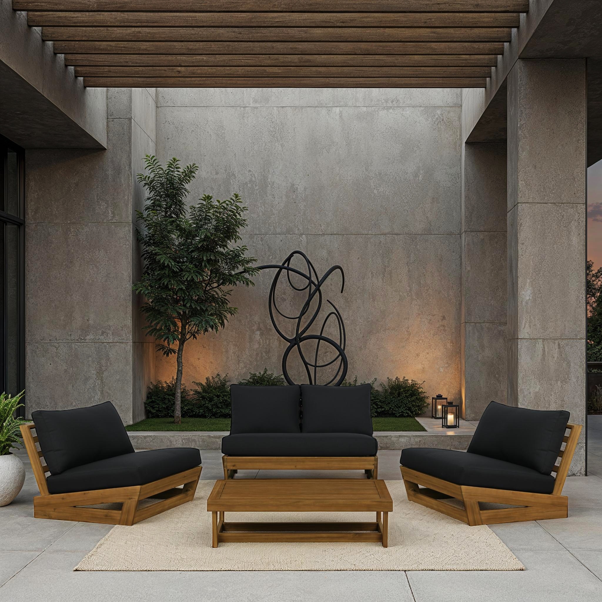 Linon Sabara Outdoor 4 Piece Conversation Set