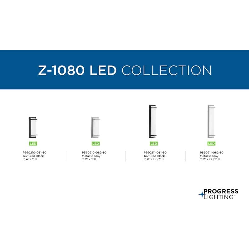 Z-1080 LED Collection Black Two-Light Large LED Outdoor Sconce - 5 in x 3 in x 23.5 in