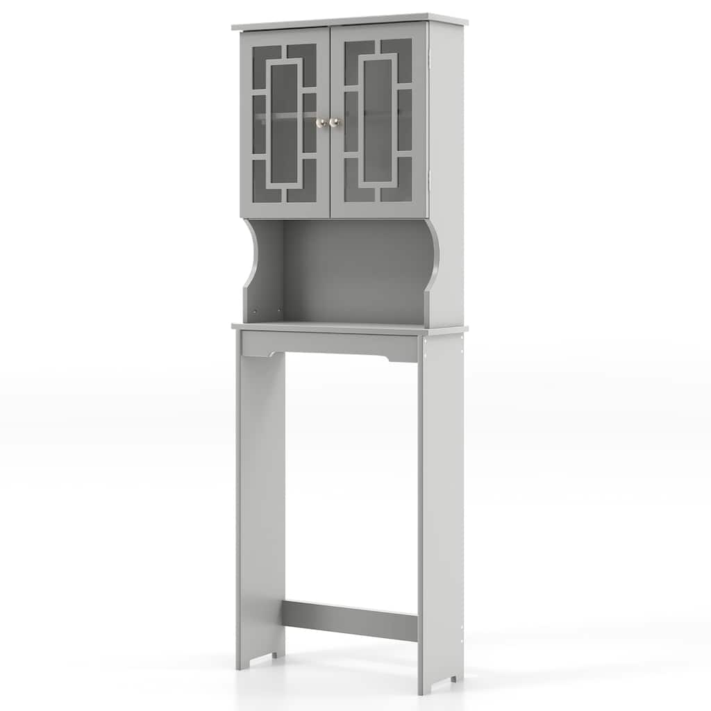 Gymax Grey Bathroom Over The Toilet Space Saver Storage Cabinet - See Details