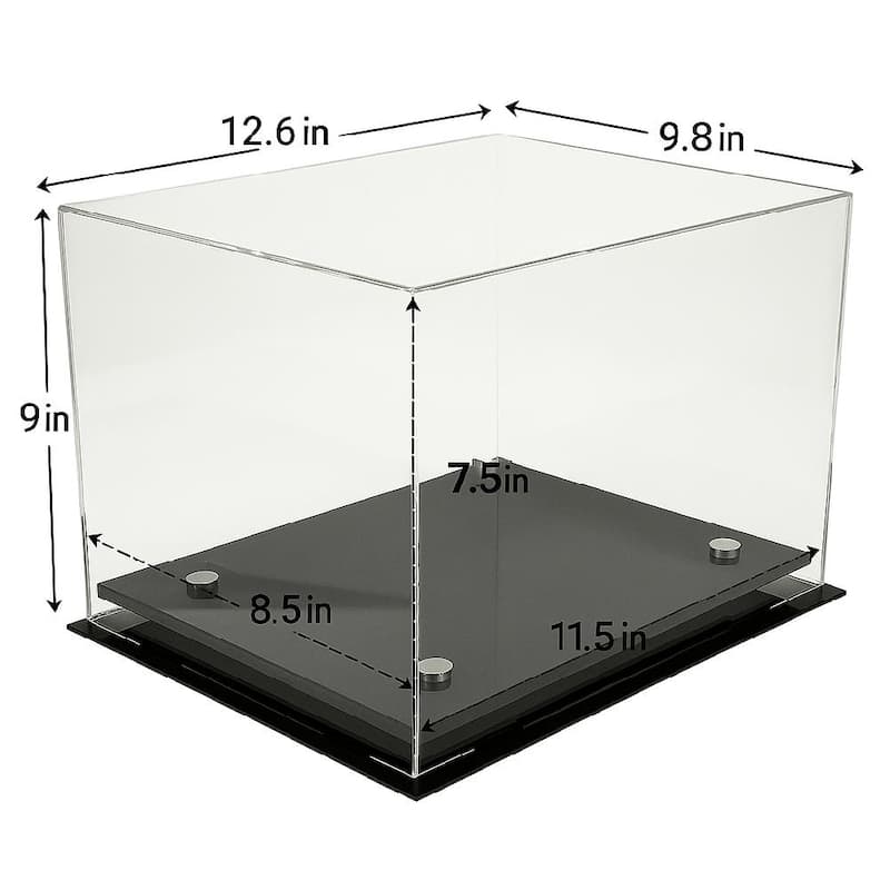 OnDisplay Deluxe Acrylic UV-Protected Baseball Hat/Helmet Display Case - Black Base