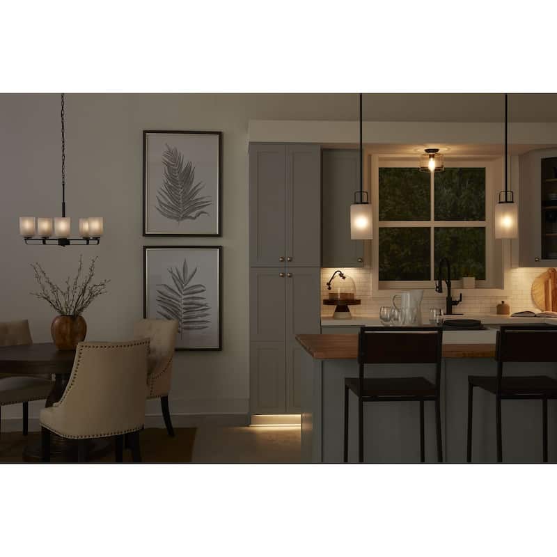 League Collection One-Light Matte Black Farmhouse Mini-Pendant - 5 in x 5 in x 11 in