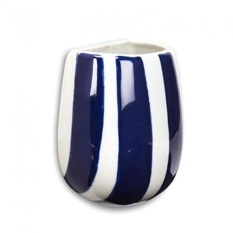 Blue And White Striped Wall Planter - Multi
