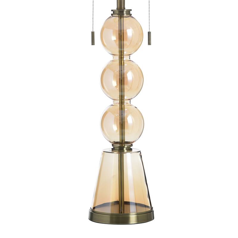 StyleCraft Glass Table Lamp - Cordon Gold - White Shade