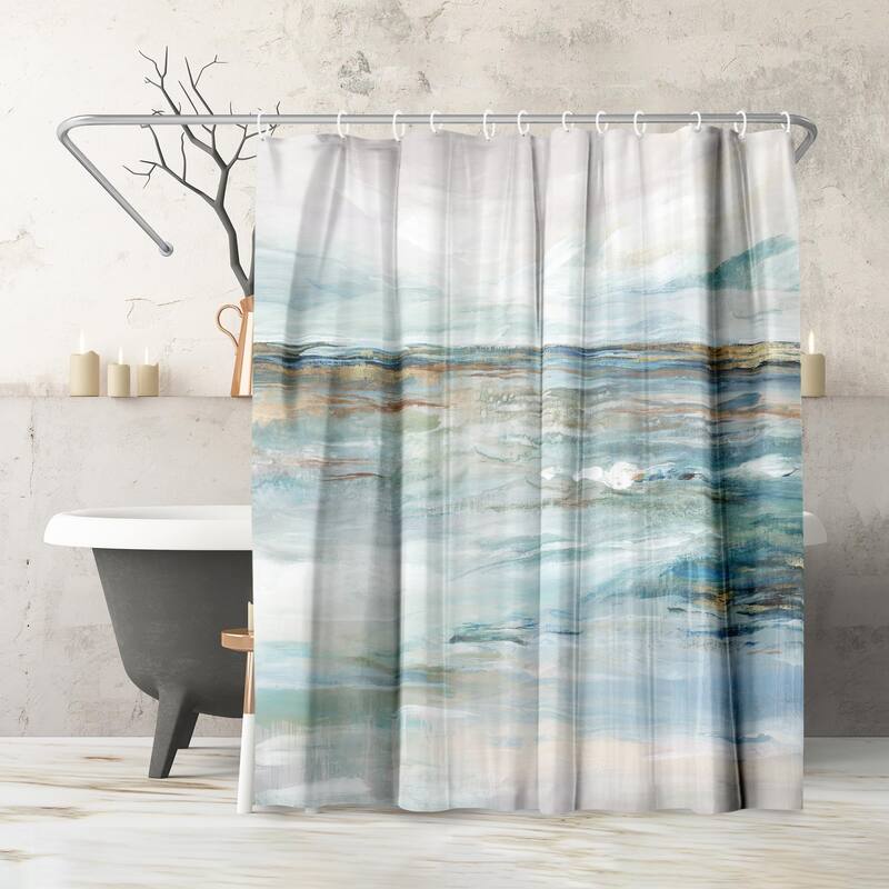 Serene Flora Shower Curtain, 72x72, Embroidered Transitional, Red