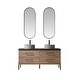 preview thumbnail 65 of 79, Trento Bath Vanity with Sintered Stone Top with Concrete Sink (R) 60 in. - North American Oak-With Mirror