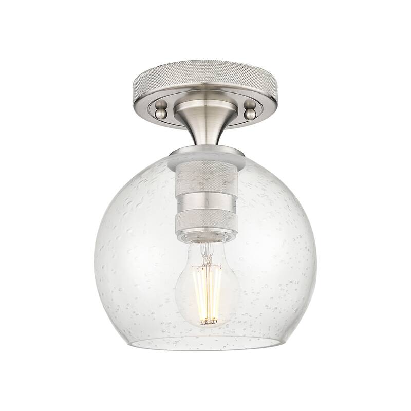 Innovations Lighting Downtown Urban - Crown Point - 1 Light 6" Athens Flush Mount - Satin Nickel/Seedy