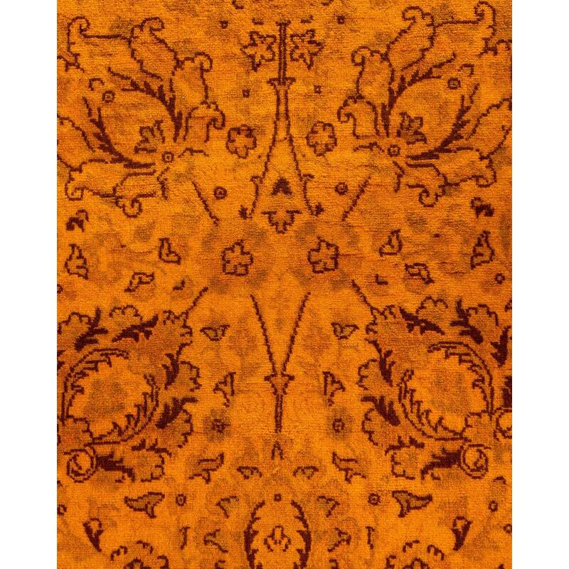 Fine Vibrance, One-of-a-Kind Hand-Knotted Runner Rug - Gold, 2' 5" x 9' 10" - 2' 5" x 9' 10"