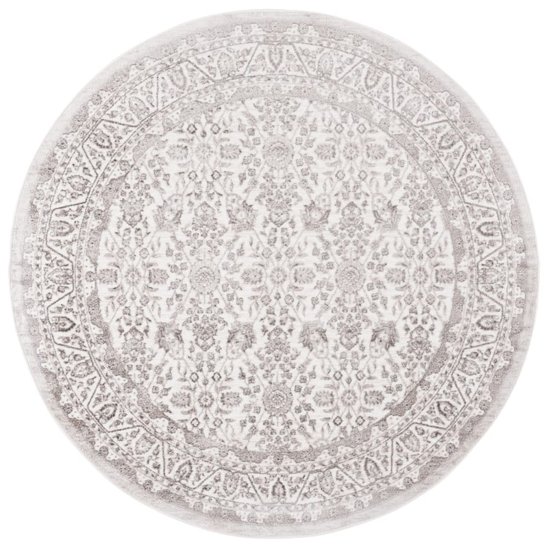 SAFAVIEH Orchard Minette Vintage Oriental Rug - 6'7" Round - Ivory/Silver