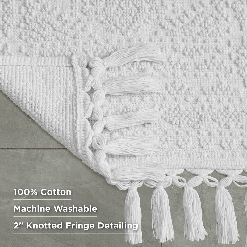 French Connection Nellore Fringe Cotton Bath Rug