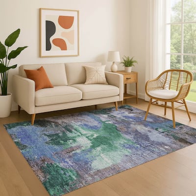 Premium Washable Super Soft Abstract Brushstrokes Mayfield Rug
