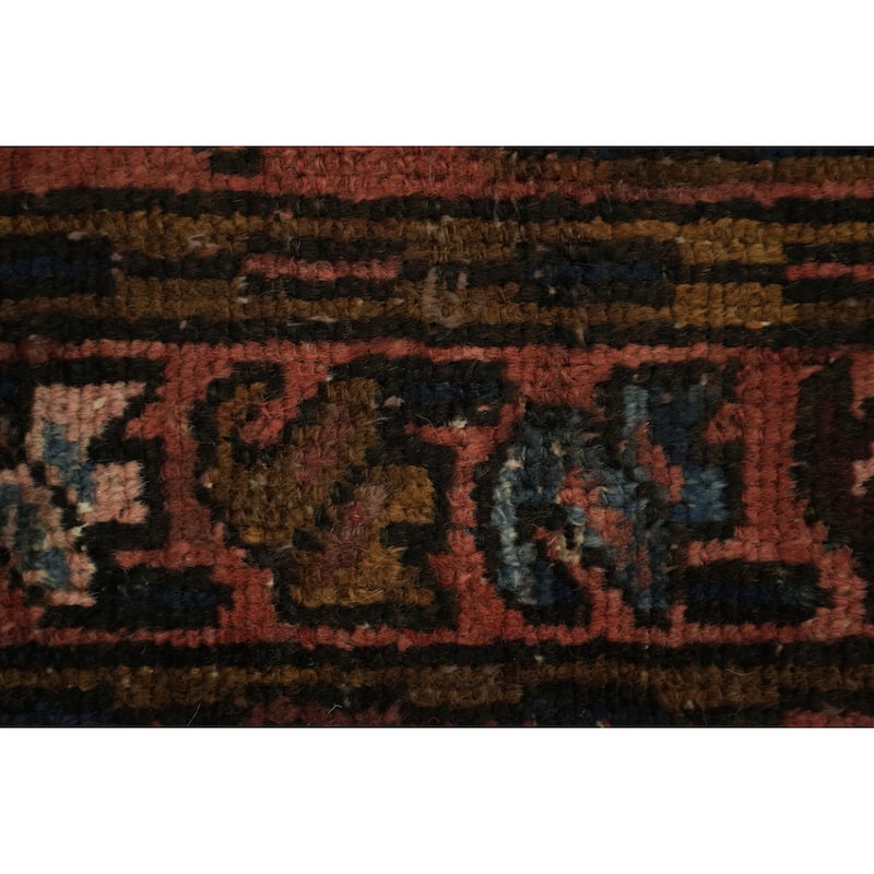 Hand Knotted Oriental 100% Wool Carpet Traditional Tribal Red Heriz Runner Rug - 10' 3'' X 3' 3''