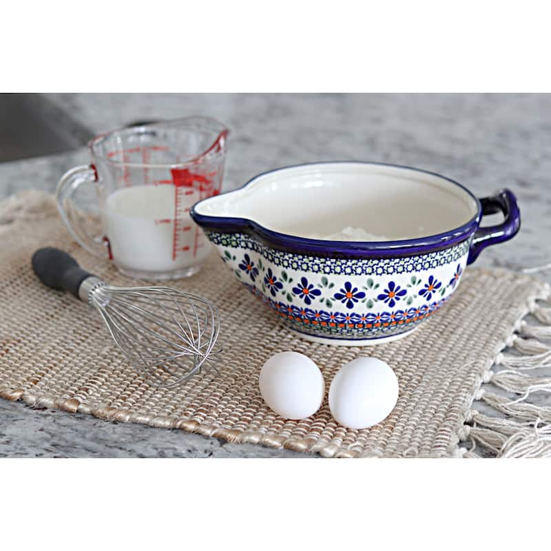 Blue Rose Polish Pottery 1252 Zaklady Batter Bowl