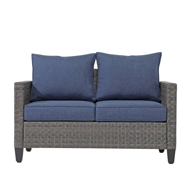 Outdoor Wicker Cushioned Loveseat