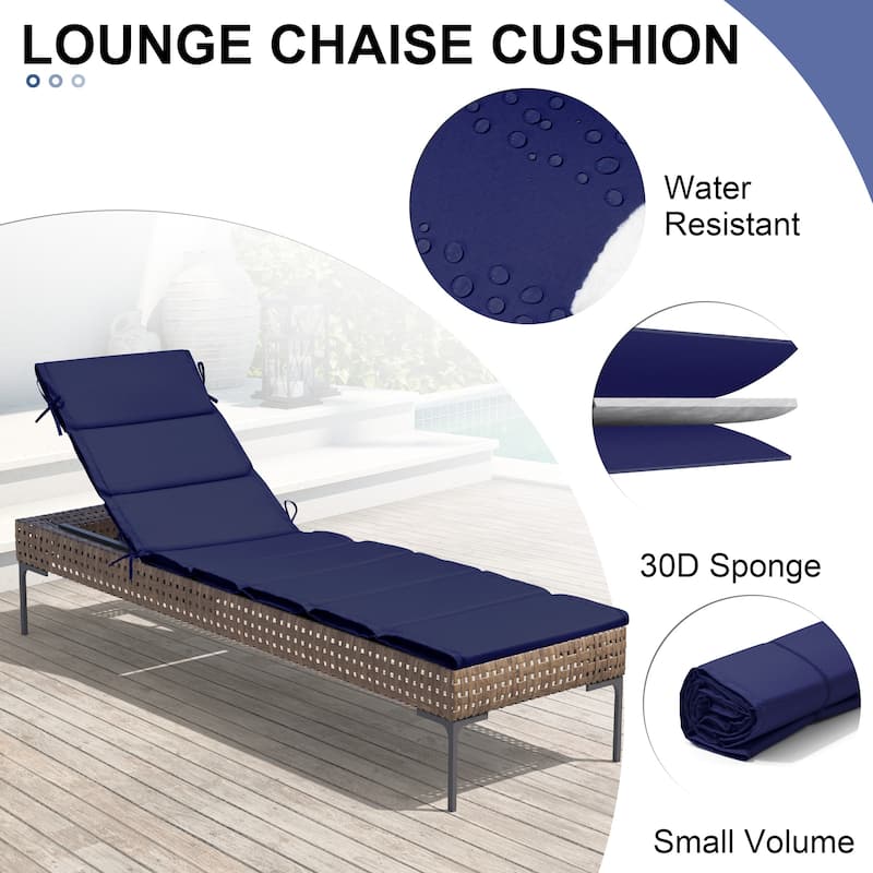 Outdoor Patio Chaise Lounge Cushion Lounger Cushion