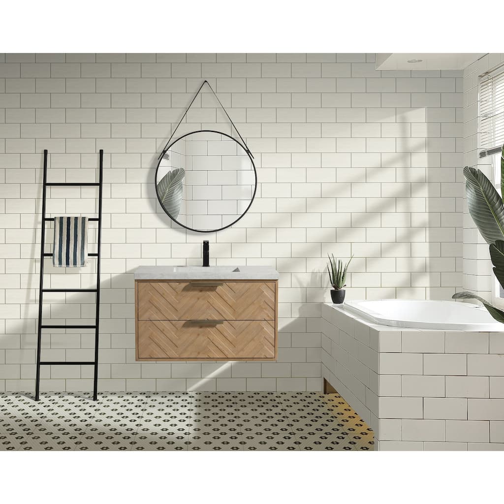 Ari Bath Carlsbad 36" Floating Bathroom Vanity Weathered Fir