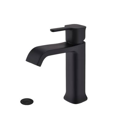 Bathroom Single Handle Faucet Pop Up Drain Black
