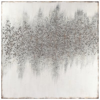 Silver Dust Abstract Textured Metallic Hand Painted Wall Art