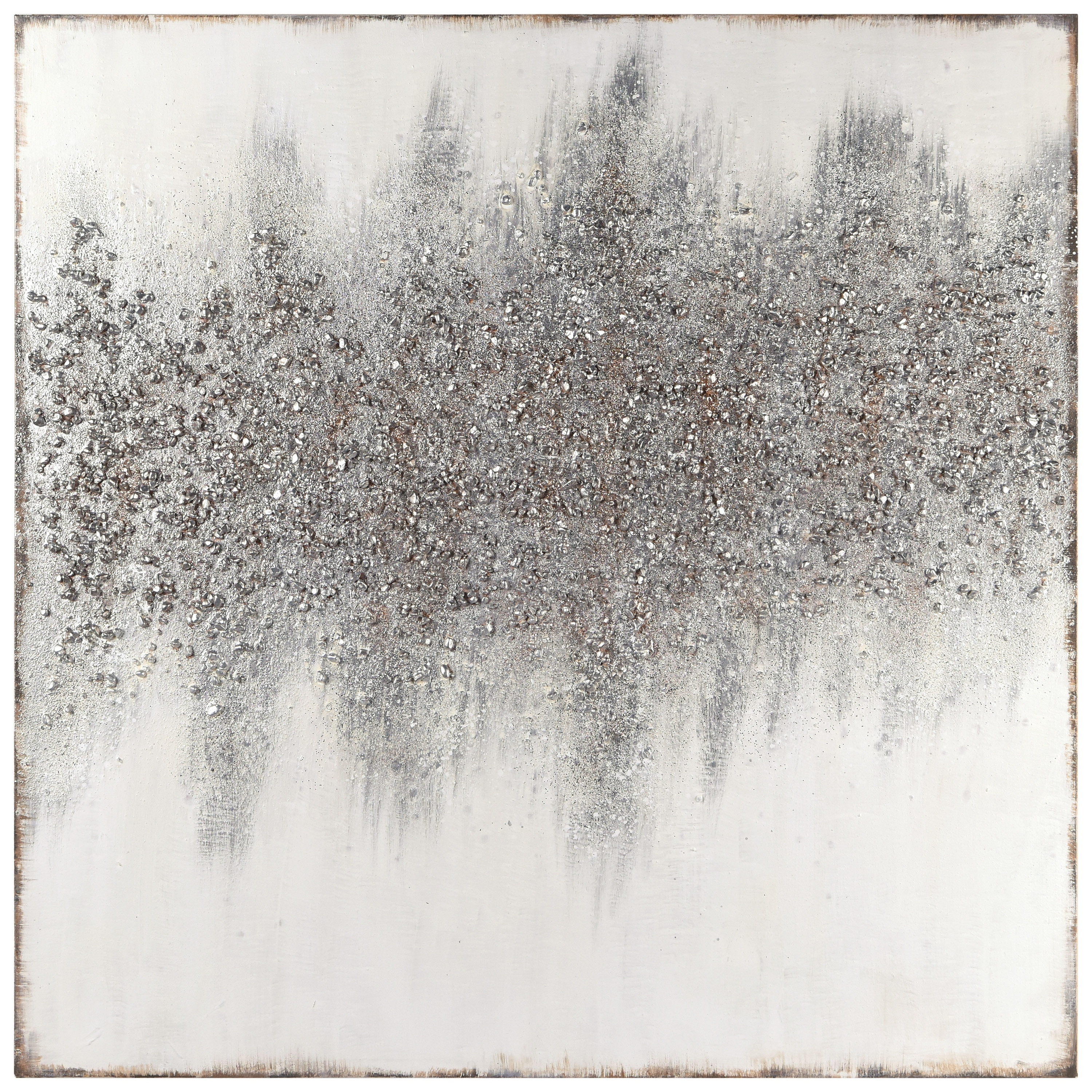 Silver Dust Abstract Textured Metallic Hand Painted Wall Art