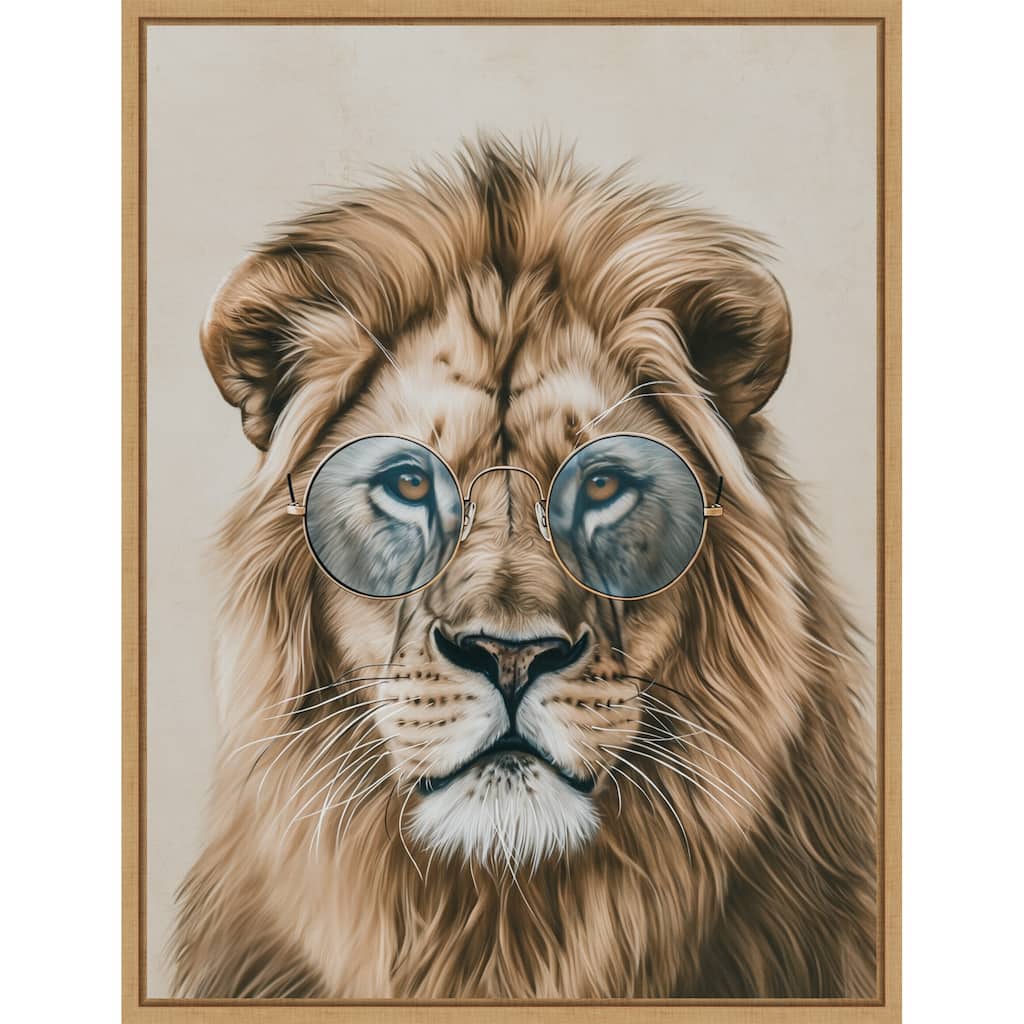 Cool Cat by Mowzu Framed Canvas Wall Art