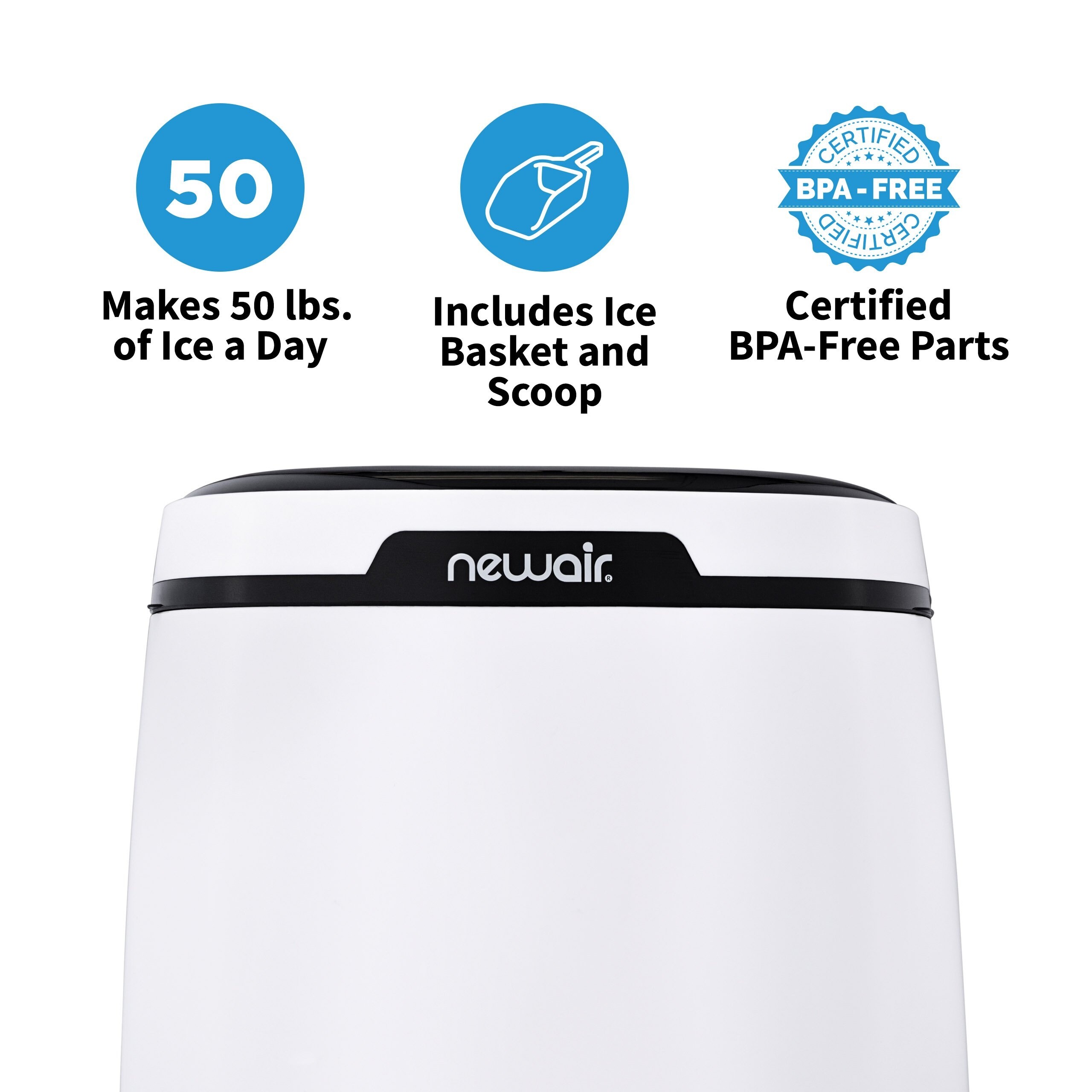 NewAir Countertop Ice Maker, 28 lbs. of Ice a Day, 3 Ice Sizes, BPA-Free  Parts