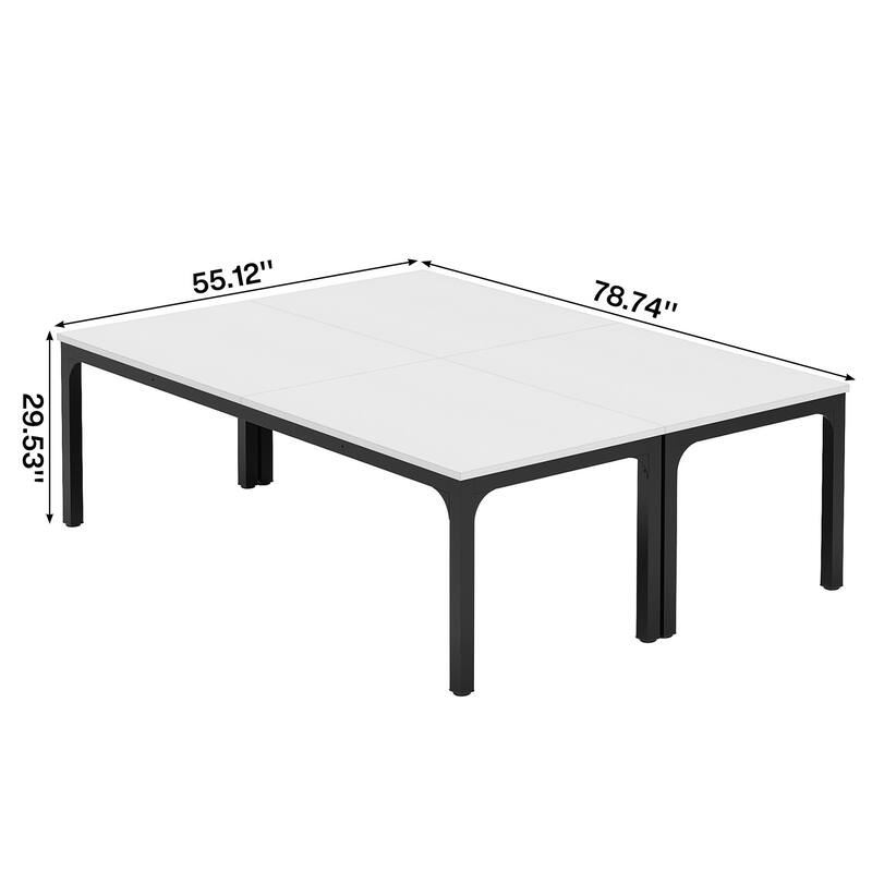 Rectangle 13FT Large Conference Table Set of 2, 78.74-Inch Meeting Seminar Table, Long Business Table
