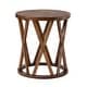 preview thumbnail 3 of 26, COZAYH Farmhouse End Table, Rustic Round Coffee Table with X-Motifs Legs, Wood Textured Top for Boho, French Country Decor