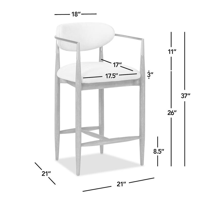 Artemis 26" Mixed Material Upholstered Counter Stool
