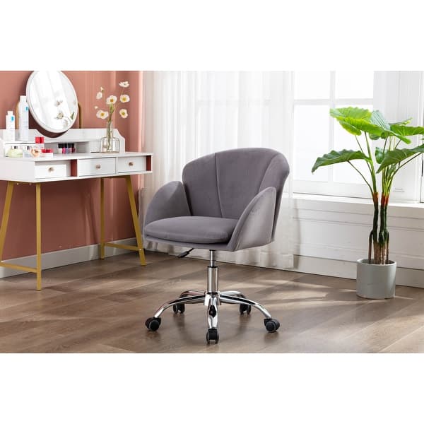slide 2 of 10, Modern Swivel Office Chair with Casters, Adjustable Lift Height, Grey Grey