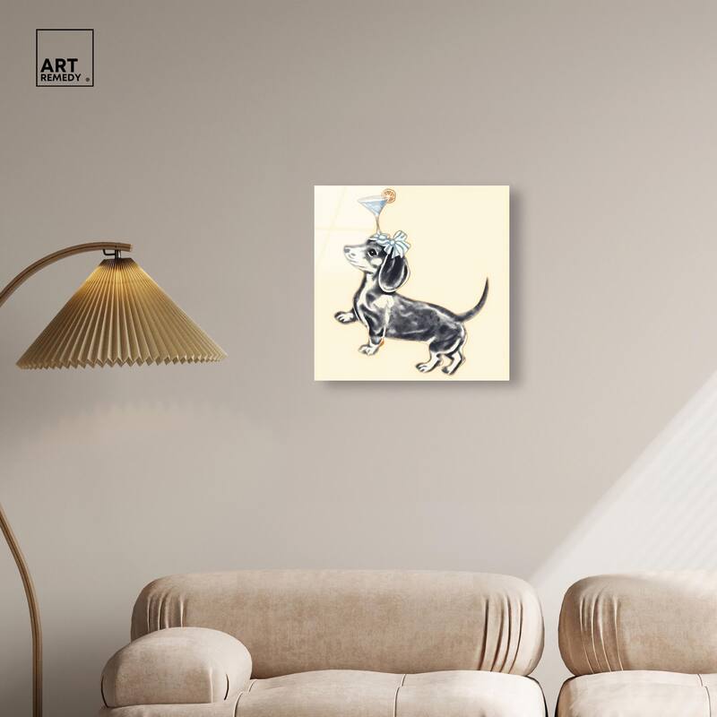 Martini Pup I Acrylic by Art Remedy, Ready to Hang