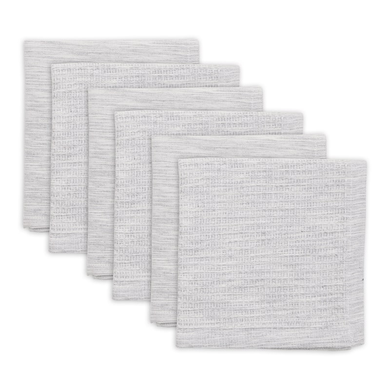 Assorted Sage And Off-White Recycled Cotton Dishcloth (Set of 6) 12x12