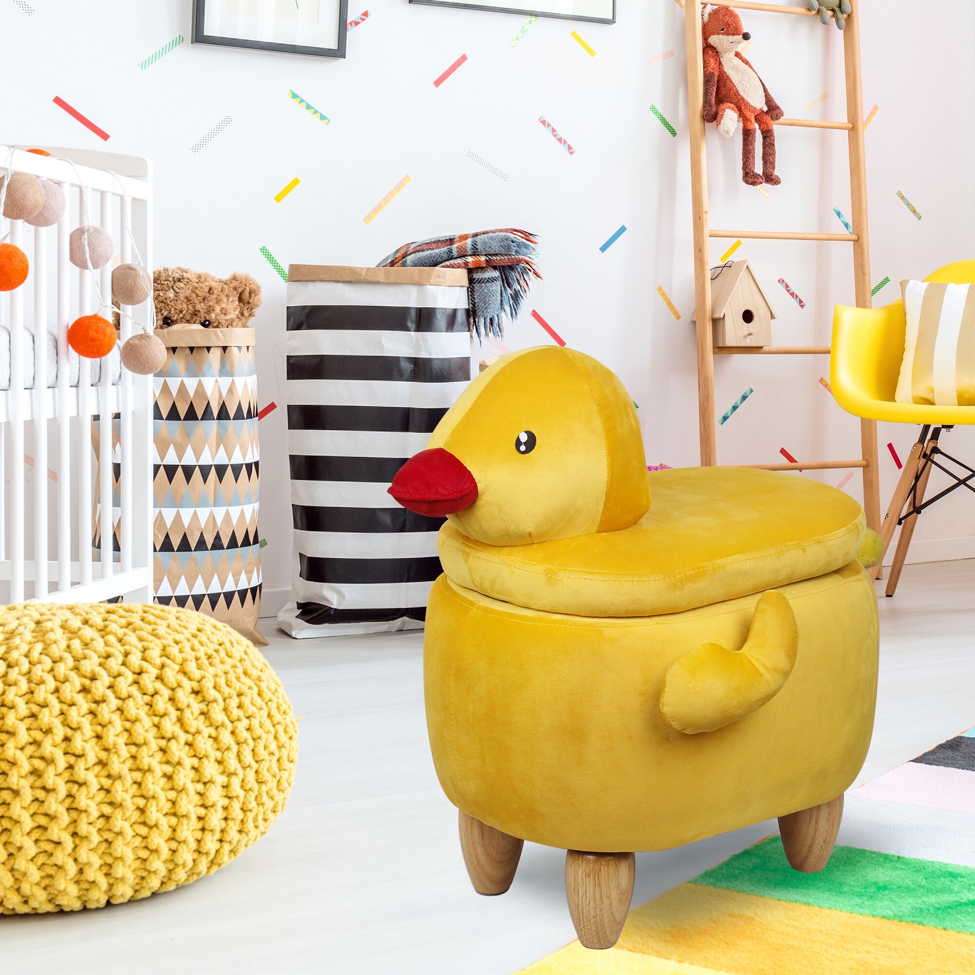 Cute Foot Stool-Yellow footrest for Living Room,Kids rid on Stool