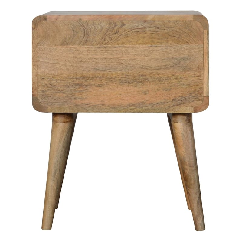 Artisan Furniture Solid Wood Curved Oak-ish Nightstand