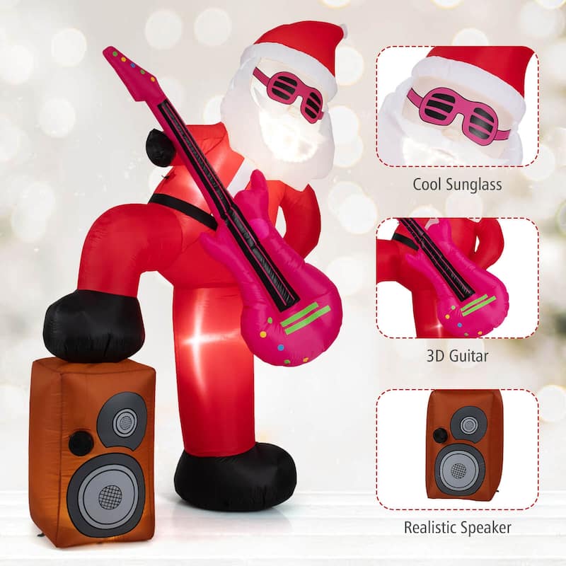 Costway 8.4 ft Inflatable Santa Claus with Music, Sound-synced Light - as pic shows - See Details