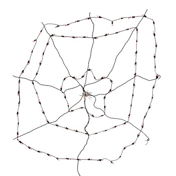 Shop 100 Orange Mini Spiderweb Halloween Lights 5 Ft Black Wire
