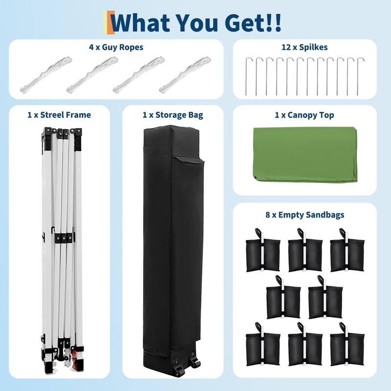 10x30 Pop Up Canopy, 3 Adjustable Height - 10*30Ft