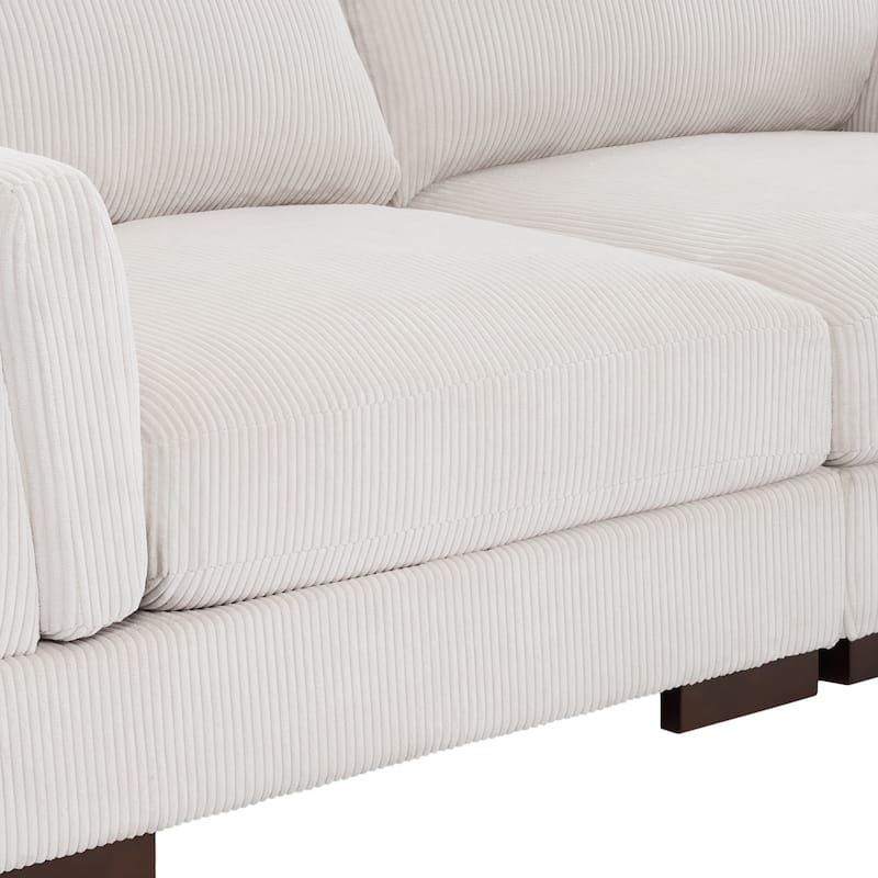 Modern 90 inch Corduroy Loveseat Deep Seat Sofa