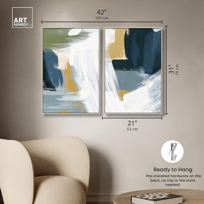 Textured Greens III Canvas Set of 2 by Art Remedy