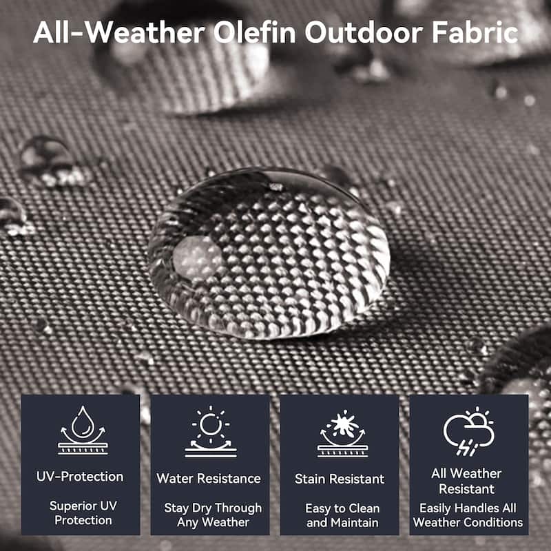 3 Pieces Outdoor Patio Chairs with Side Table All Weather