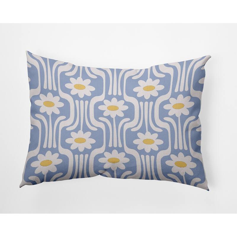 Daisys and Squiggles Indoor/Outdoor Throw Pillow - Peri - 14" x 20"