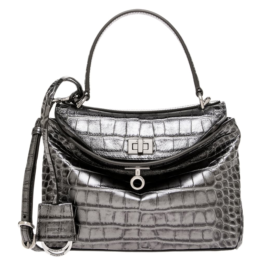 Balenciaga Mini Rodeo Bag in Croc-embossed Calfskin